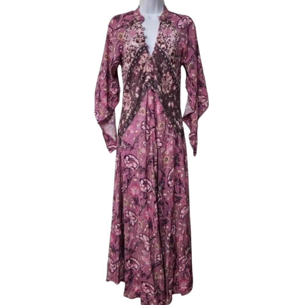 FREE PEOPLE Jen's Pirate Booty Baroque Hyacinth Maxi Size L New w/o Tag $289 SOO - Picture 9 of 12